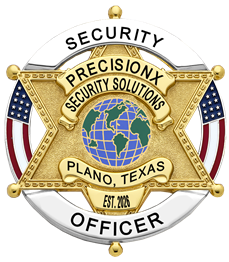 PrecisionX Security Solutions licensed security officer badge
