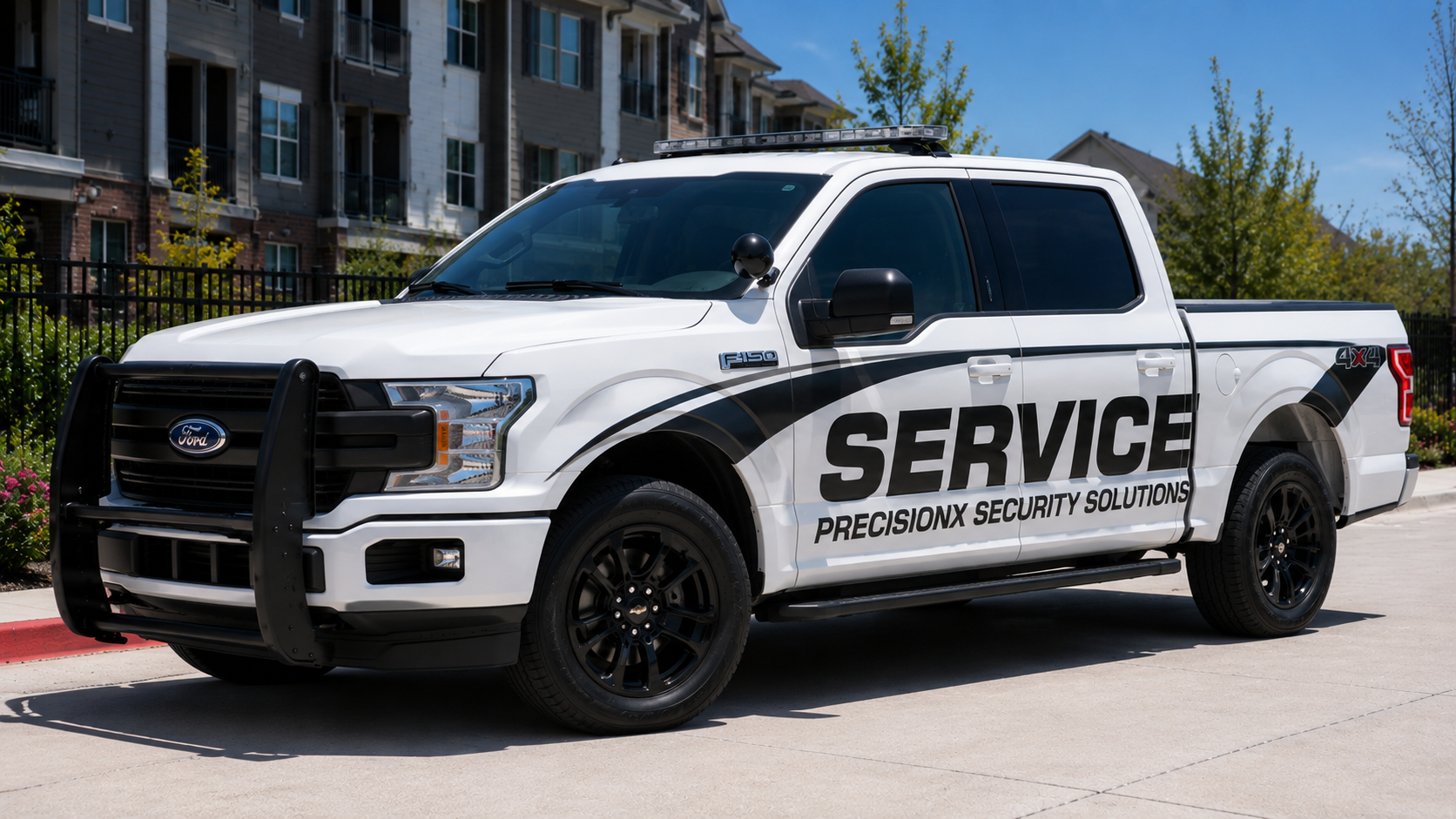 PrecisionX white marked service truck